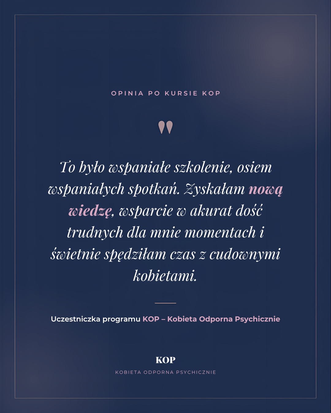 Opinia uczestniczki wyzwania
